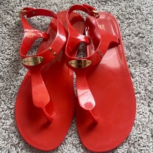 Michael Kors Size 11 red jelly sandals